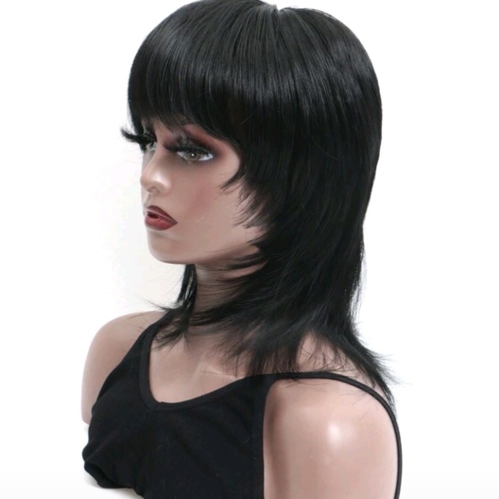 Black Layered Synthetic Pixie Wig 14 Inches